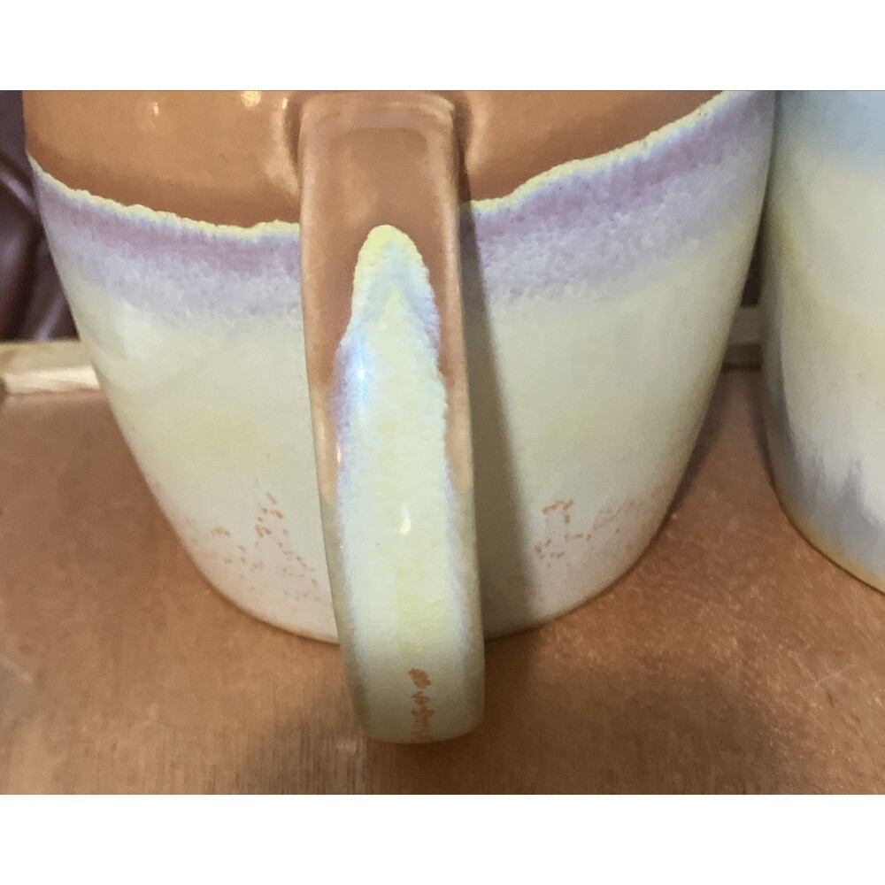 2 Ceramic urban Pottery Cabin style Coffee Mugs 12-16 oz Drip Glaze - Picture 12 of 16